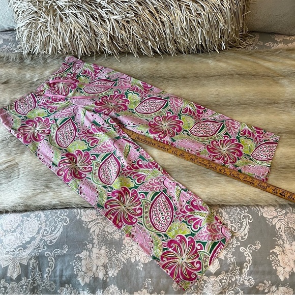 VERA BRADLEY Pinwheel Pink 2008 Pajama Bottoms Green Lightweight Floral Y2K - Picture 6 of 14